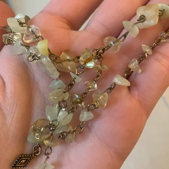 Free People Green Gem Stone layered necklace - Picture 8 of 8